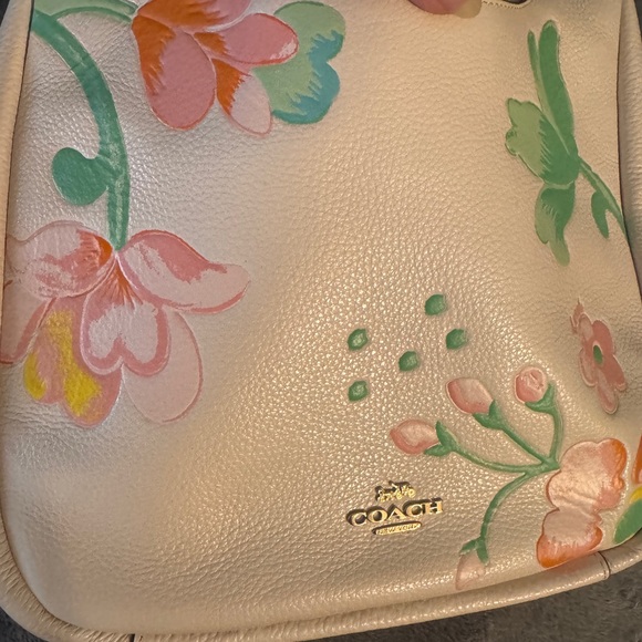 Coach White Shoulder Bag with Floral Accents - Picture 6 of 6
